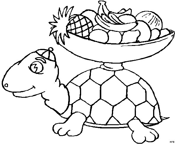 Malvorlagen Schildkröte
 Schildkroete Mit Obst Ausmalbild & Malvorlage ics