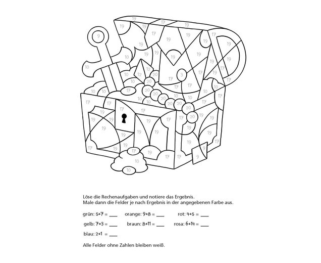 Mathe Ausmalbilder
 Mathe Malbuch Rechnen bis 100 edumero