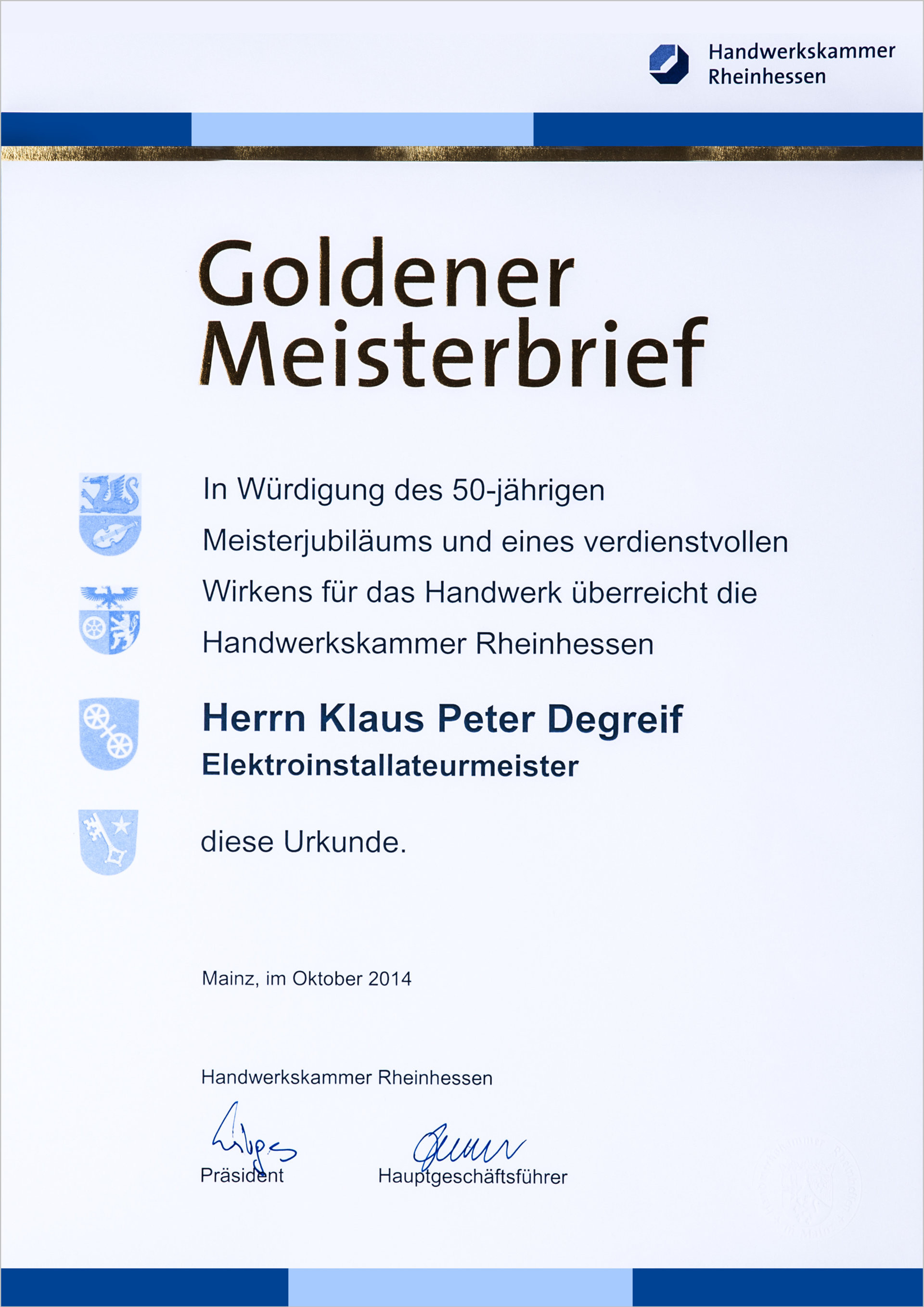 Meister Elektrotechnik Handwerk
 Meisterbetrieb Degreif KD Elektrotechnik Stadecken