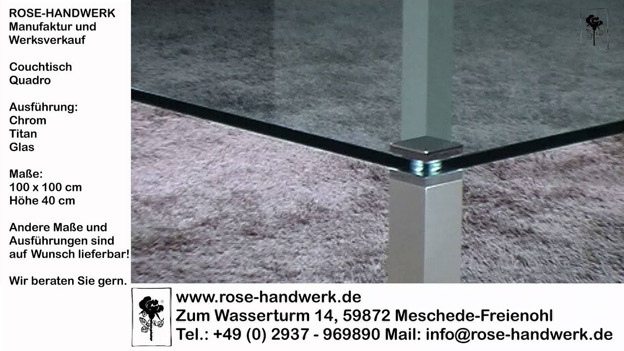 Metall Auf Glas Kleben Handwerk
 Couchtisch Quadro Metall Chrom Titan Glas