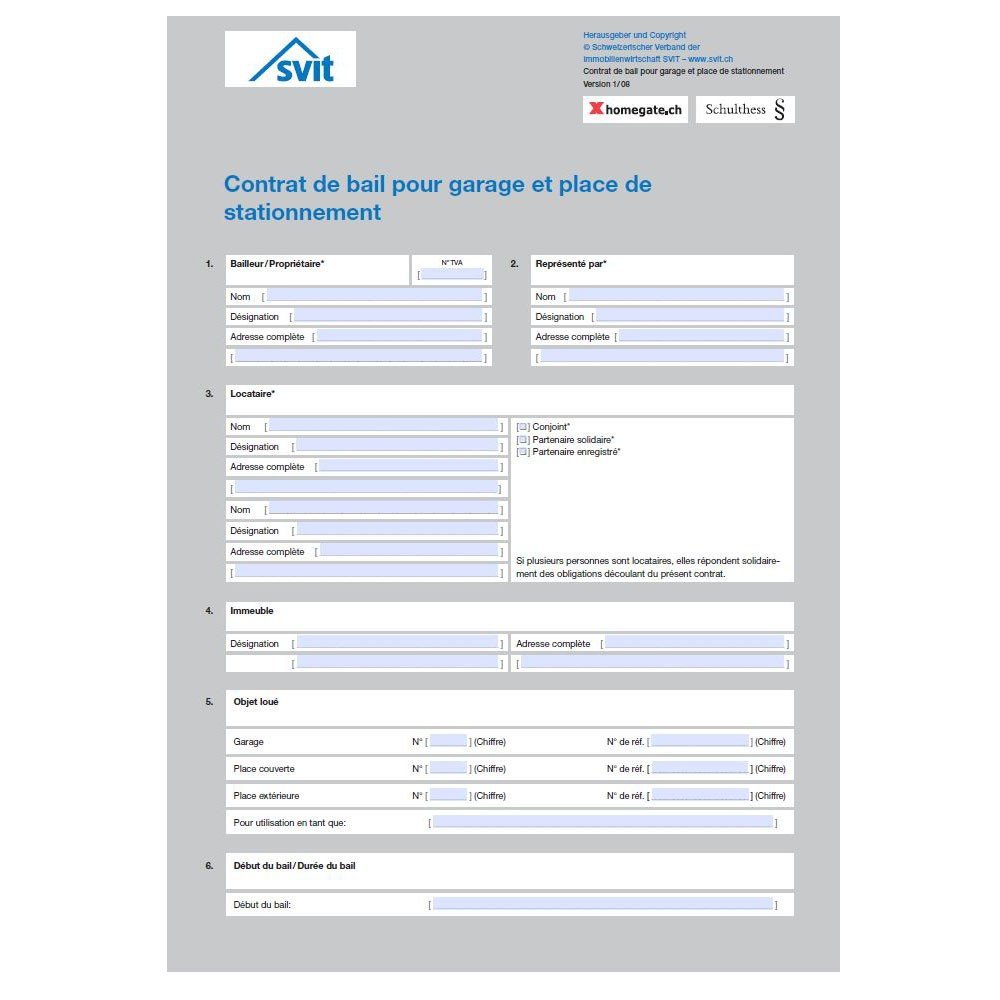 Mietvertrag Garage
 Mietvertrag für Garagen und Abstellplätze PDF