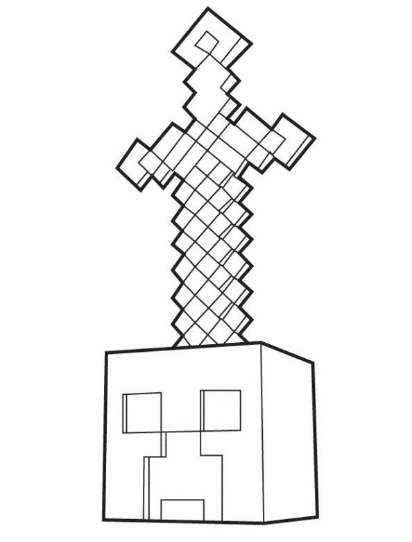 Minecraft Ausmalbilder Schwert
 Ausmalbilder Minecraft Schwert