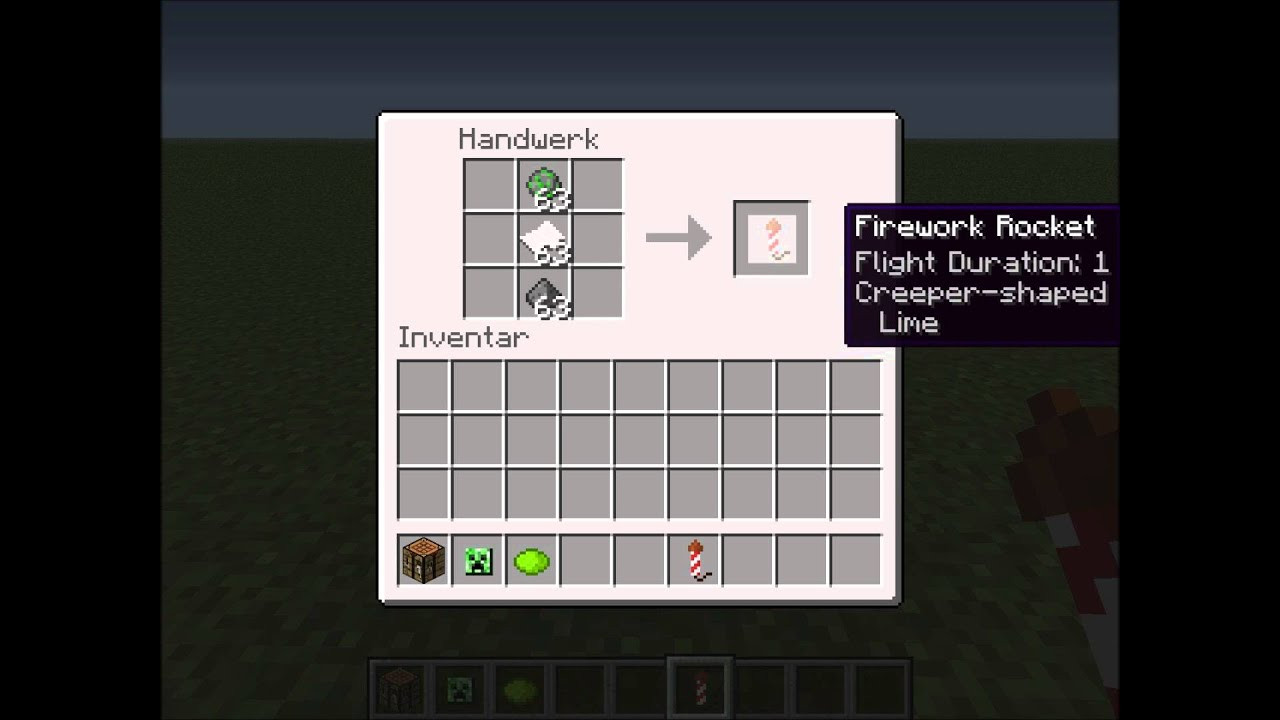 Minecraft Handwerk
 Minecraft Creeper Feuerwerk herstellen