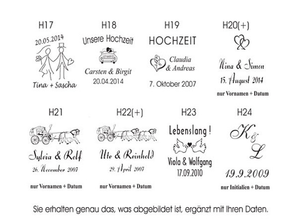 Motive Hochzeit
 100 Bierdeckel bedruckt mit Namen HOCHZEIT silberne