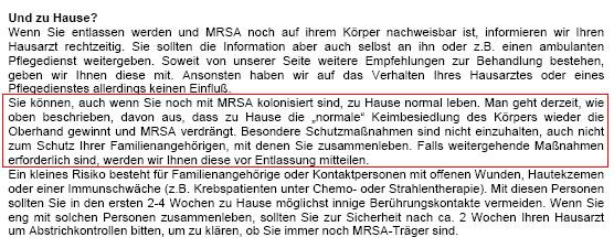 Mrsa Sanierung Zu Hause
 Muss ich alleine zuhause bleiben wenn ich MRSA Träger bin