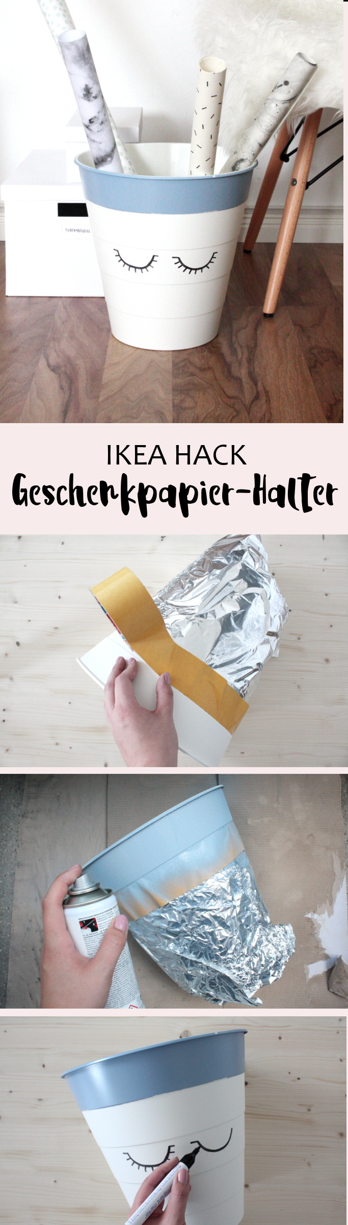 Mülleimer Diy
 Ikea Hack Vom Mülleimer zum Geschenkpapierhalter