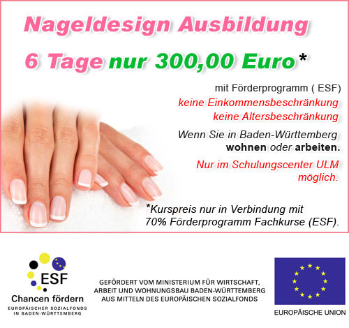 Nageldesign Ausbildung Kosten
 Nageldesign künstliche Fingernägel