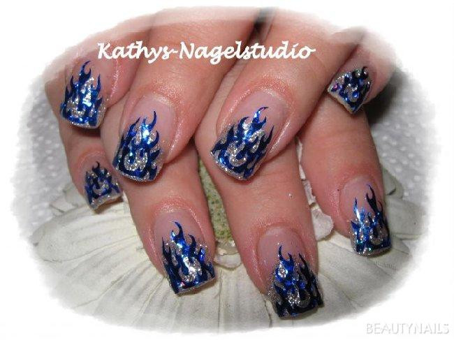 Nageldesign Flammen
 Blaue flammen von creativ art shop Nageldesign