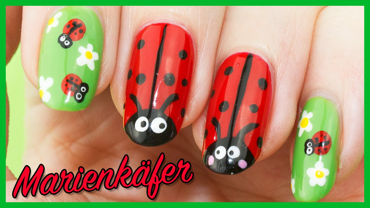 Nageldesign Frühling Nägel
 Marienkäfer Nageldesign 🐞 Süße Frühling Nägel