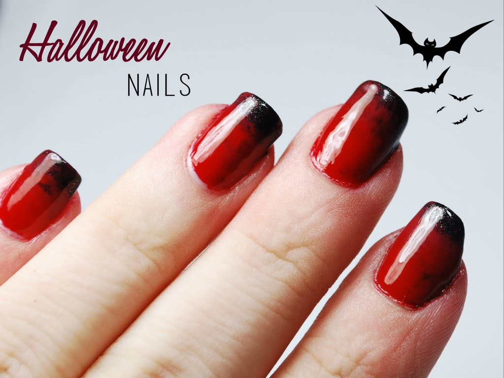 Nageldesign Halloween
 Halloween Nageldesign Tutorial Red Gra nt Halloween Nails