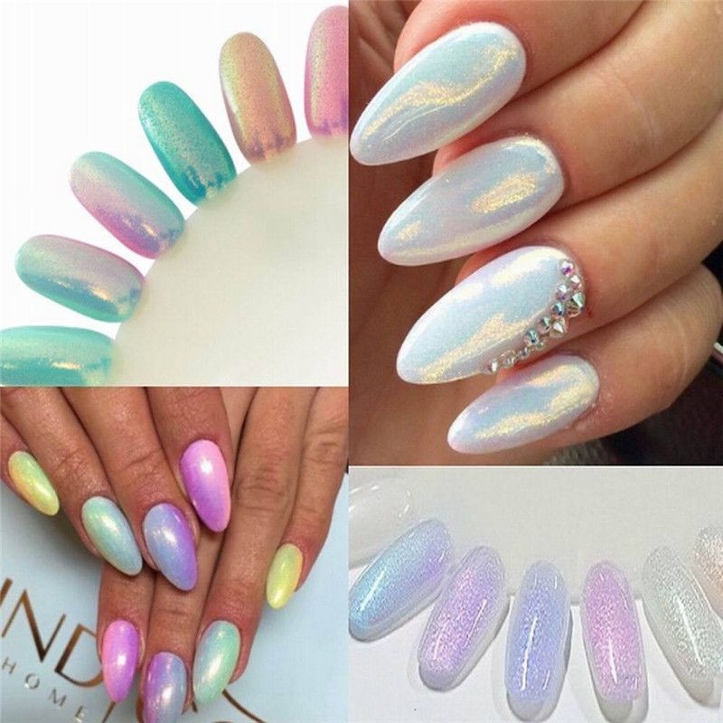 Nageldesign Hologramm
 Neu Mermaid Nail Art Hologramm Glitzer Pulver Puder