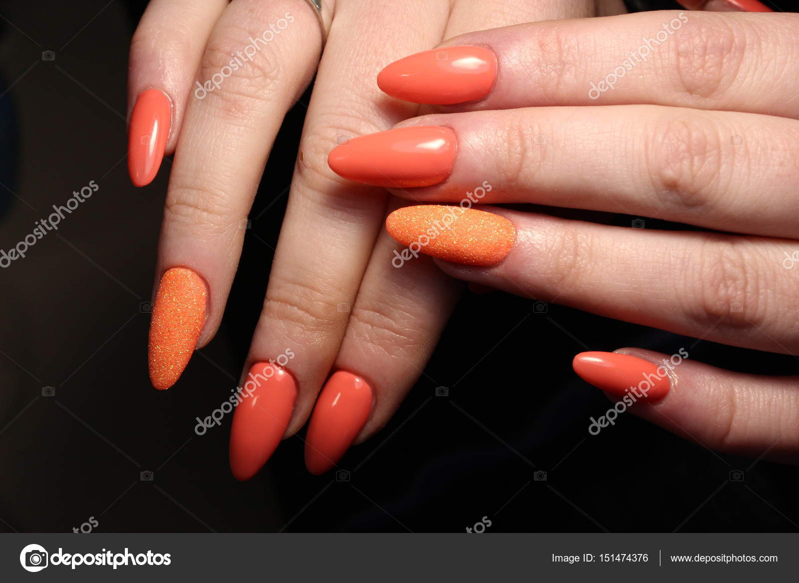 Nageldesign Orange
 Hellen Maniküre Orange Nageldesign — Stockfoto