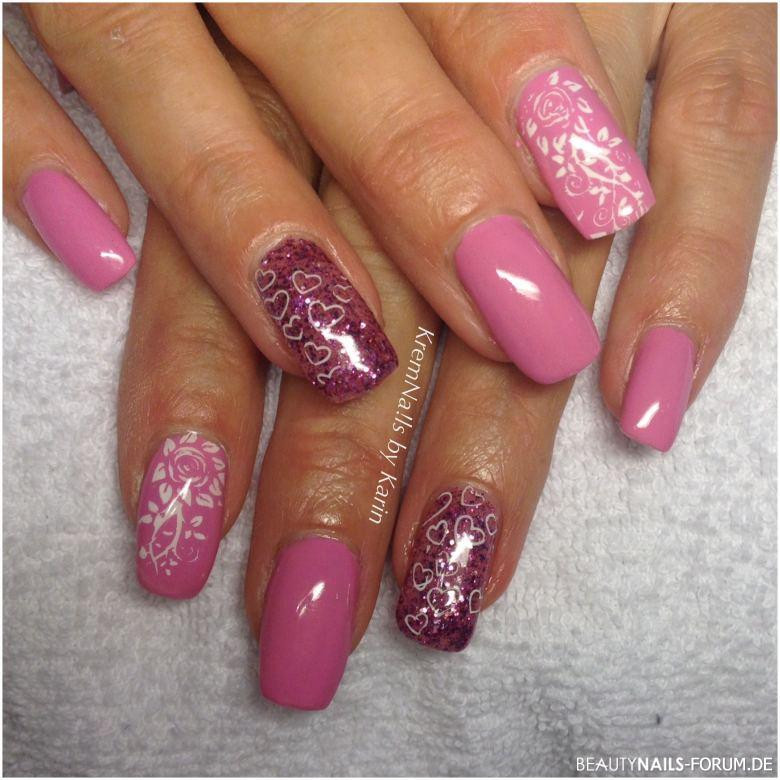 Nageldesign Pink Glitzer
 Nageldesign Sommer Glitzer