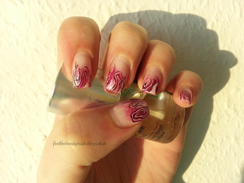 Nageldesign Pink Glitzer
 Nageldesign Schwarz Pink Glitzer