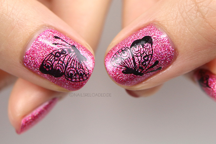 Nageldesign Schmetterlingsdesign
 nails reloaded Stamping Nageldesign Schmetterlinge