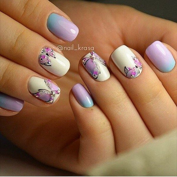 Nageldesign Schmetterlingsdesign
 simple butterfly nail art designs styles outfits