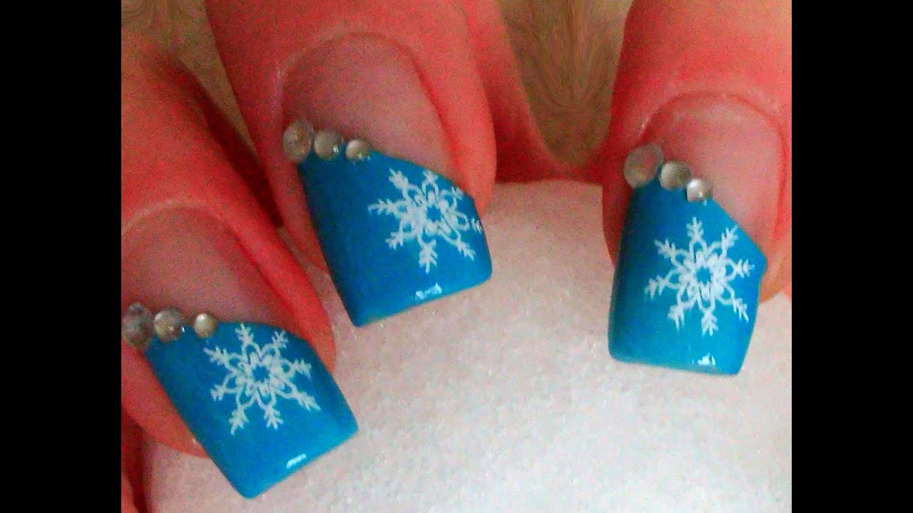 Nageldesign Selber Machen Videos
 Schneeflocken Winter Nageldesign für Anfänger