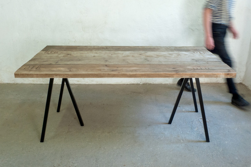 Nageldesign Tisch Gebraucht
 Tischplatte Bauholz Dielen 180 x 90 cm von Up Cycle