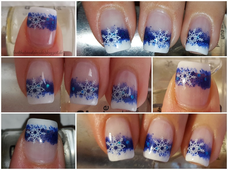 Nageldesign Winter Blau
 Nagel Winter Blau