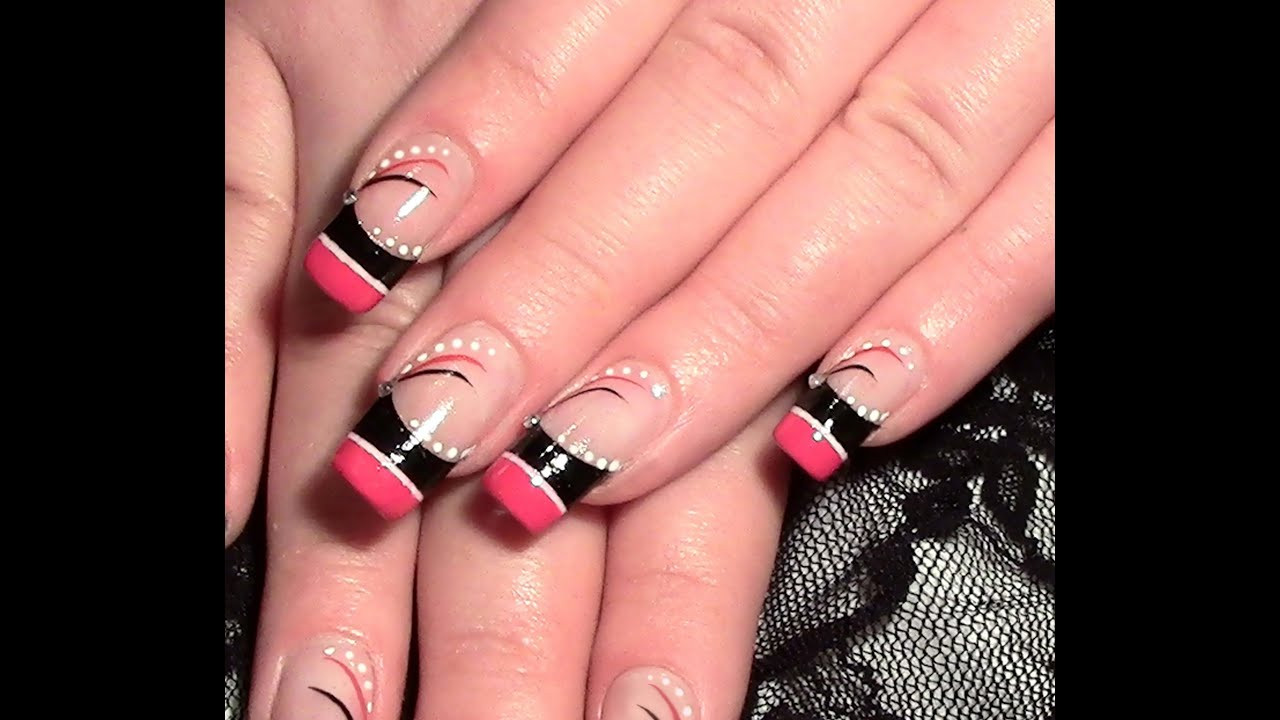 Nageldesign Youtube Deutsch
 Nageldesign abstrakt in Pink & Schwarz zum selber machen