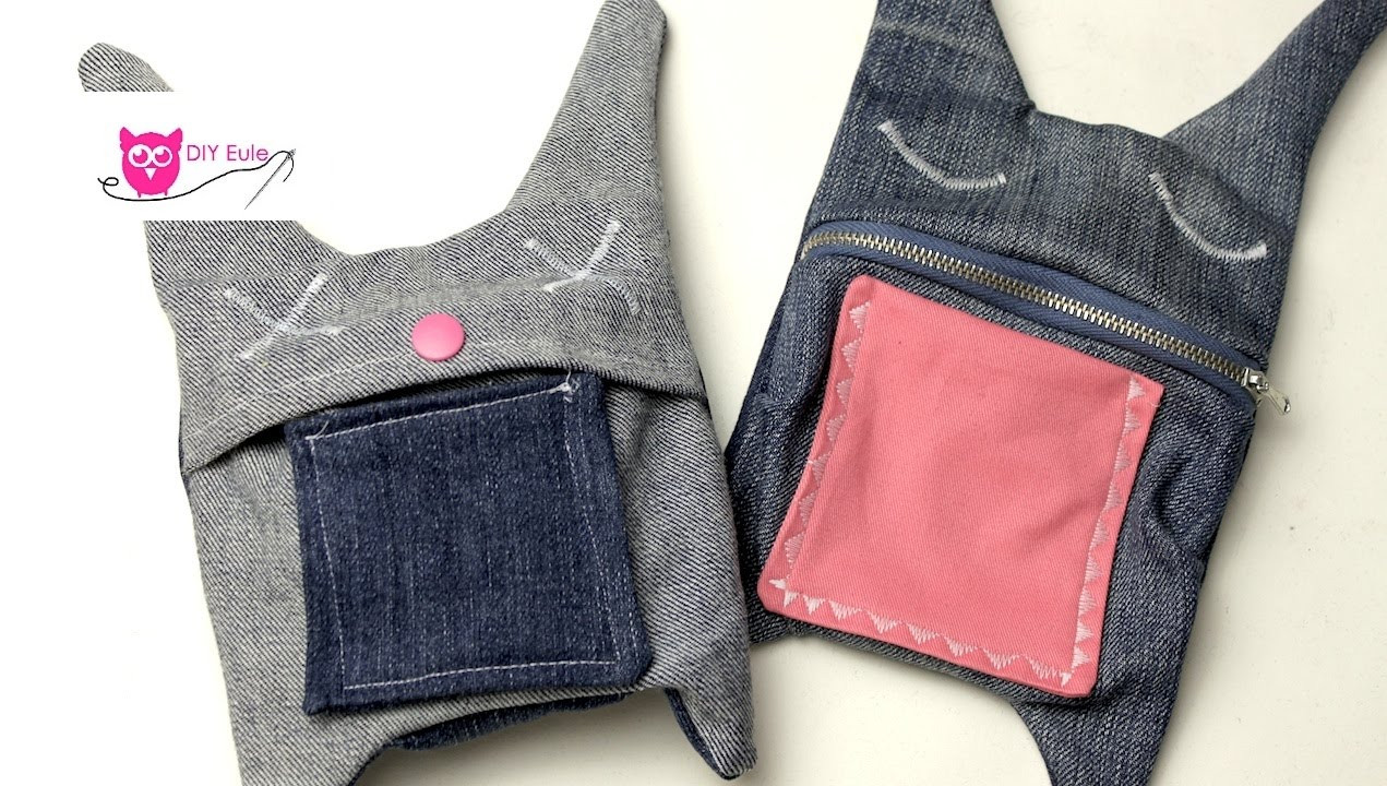 Nähen Diy
 Upcycling Hasentäschchen aus alten Jeans nähen – DIY Eule