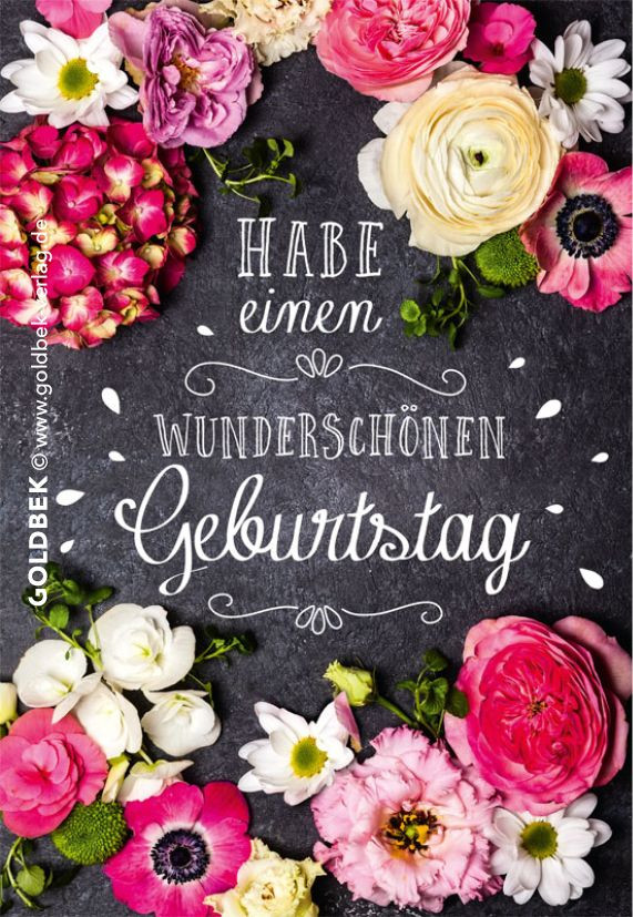 Nette Geburtstagswünsche
 Postkarten Geburtstag Schönes modernes Blumenmotiv