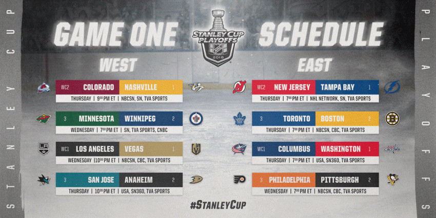 Nhl Tabelle
 NHL Start der Stanley Cup Playoffs 2018