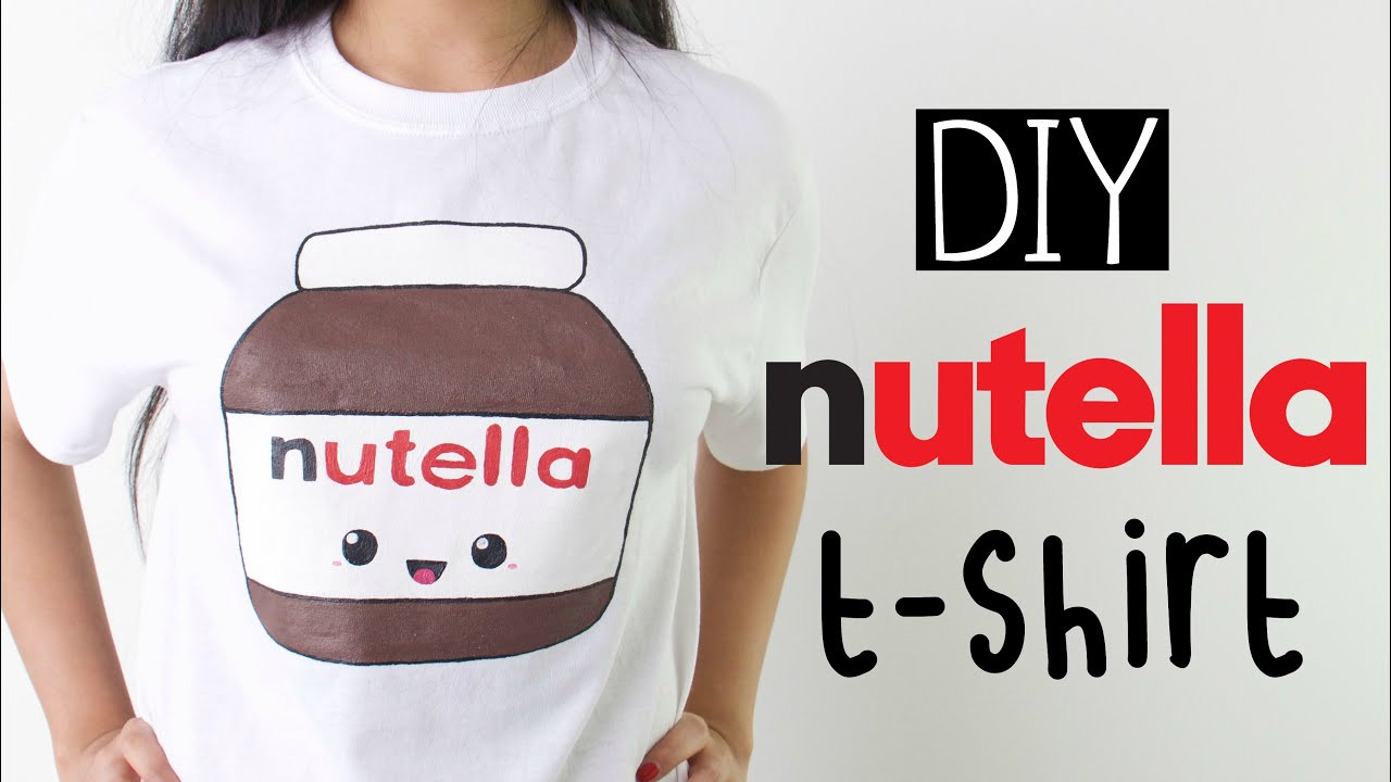 Nutella/Diy
 DIY Nutella T Shirt How to make your own CUTE Nutella