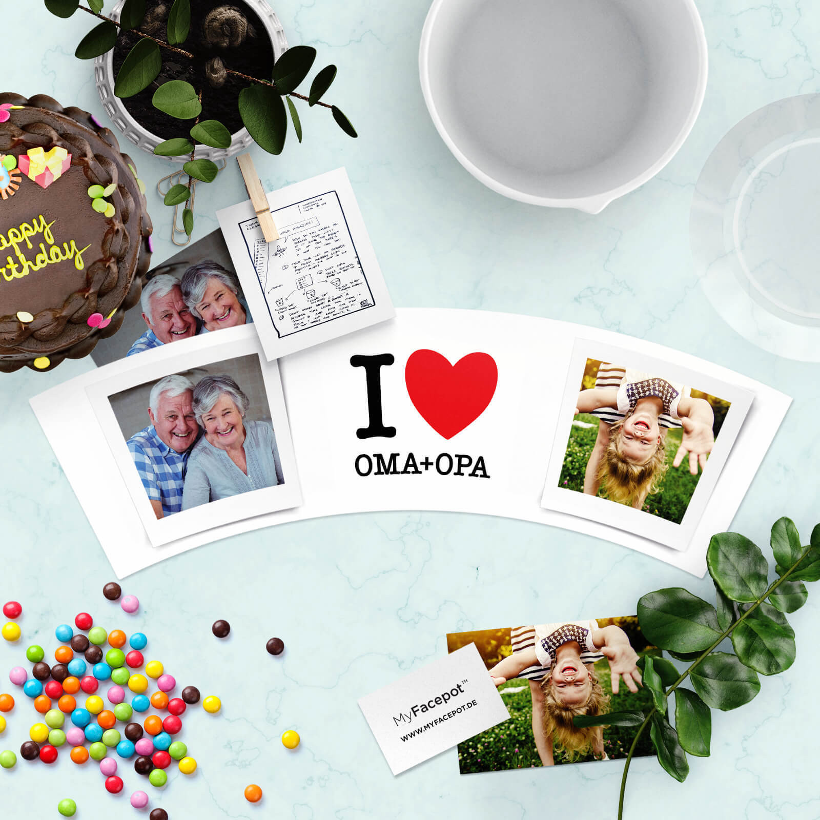 Opa Geschenke
 Großeltern Geschenke – I Love Oma Opa – Blumentopf von