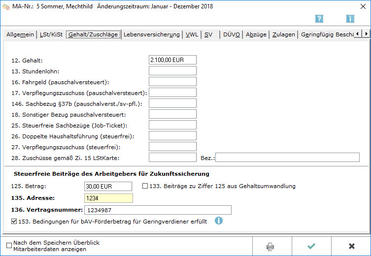 Pauschale Lohnsteuer Geschenke
 Mitarbeiterdaten ändern – RA MICRO Wiki