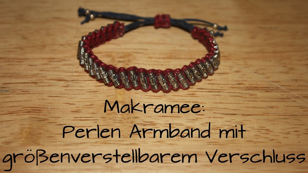 Perlenarmband Diy
 Makramee Perlen Armband mit größenverstellbarem