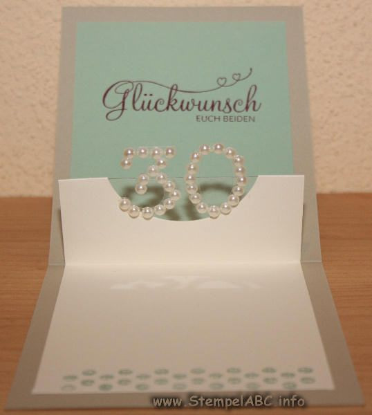 Perlenhochzeit Geschenke Basteln
 Karte zum Hochzeitstag Perlenhochzeit