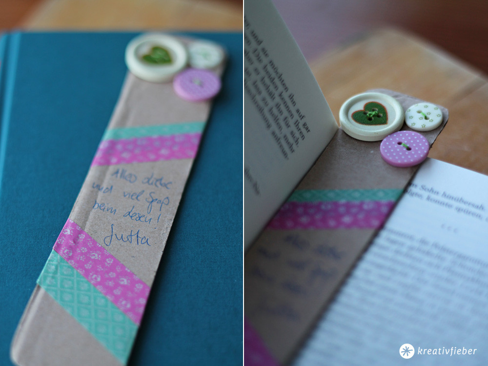 Persönliche Geschenkideen
 DIY Knopf Lesezeichen kleine persönliche Geschenkidee