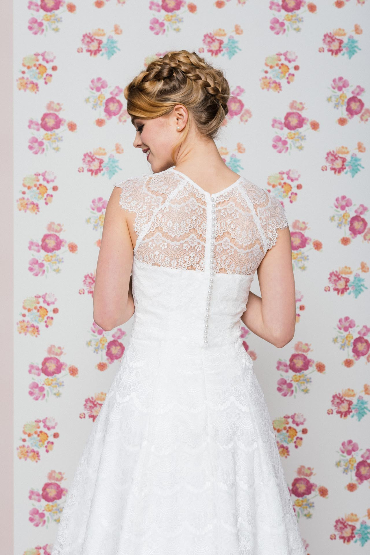 Petticoat Hochzeitskleid
 Brautkleid Petticoat kurzes Spitzenkleid im 50er Jahre Stil