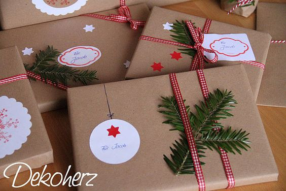 Pinterest Weihnachten Geschenke
 Tannenzweig Packpapier Verpackungsideen