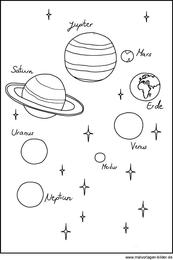 Planeten Ausmalbilder
 Sonnensystem Planeten Malvorlagen shamsfo