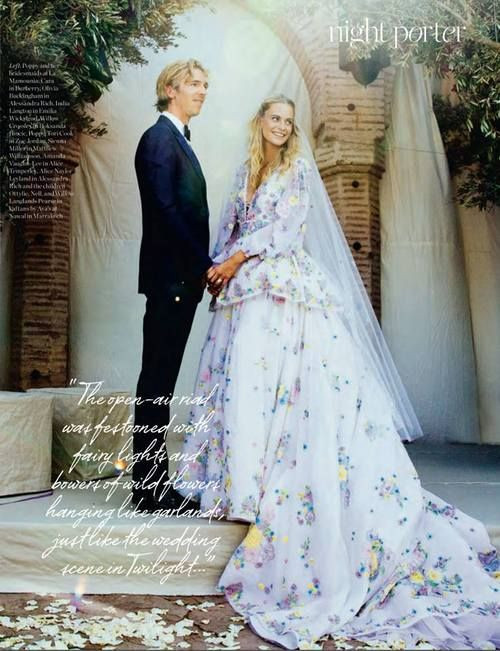 Poppy Delevingne Hochzeitskleid
 The bride Poppy Delevingne and the groom James Cook at