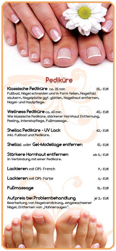 Preise Maniküre
 Kosmetikstudio Nürnberg Preise