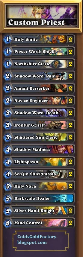 Priest Deck
 My Top Hearthstone Deck Priest Card Draw Cold s Gold