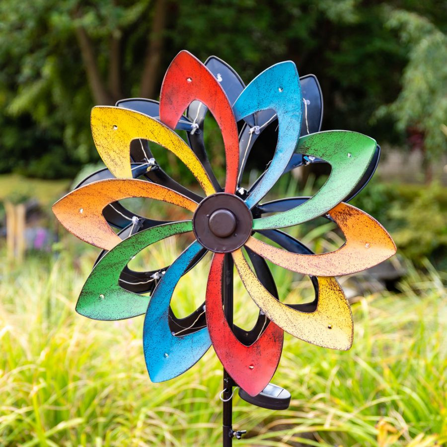 Primrose Garten
 165cm Windrad Windspiel "Sternschnuppe" mit Solarleuchte