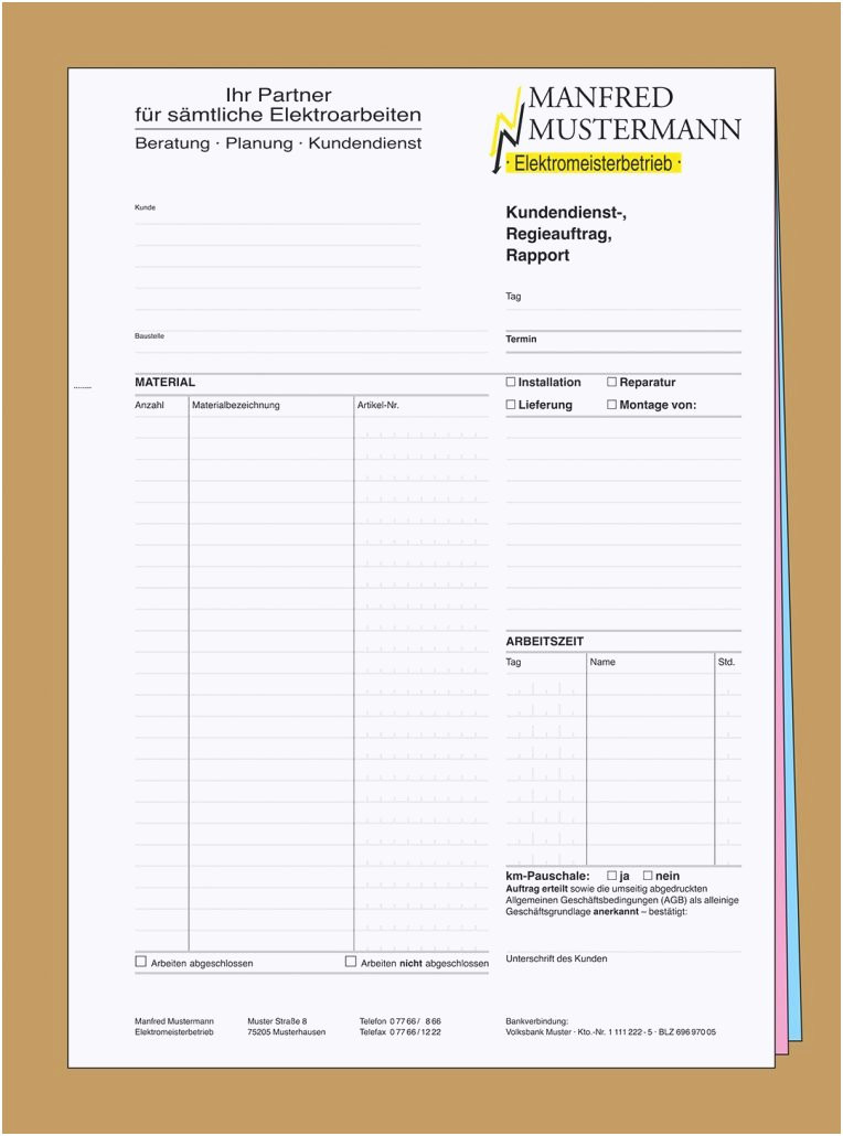 Rapportzettel Handwerk
 11 rapportzettel vorlage handwerk