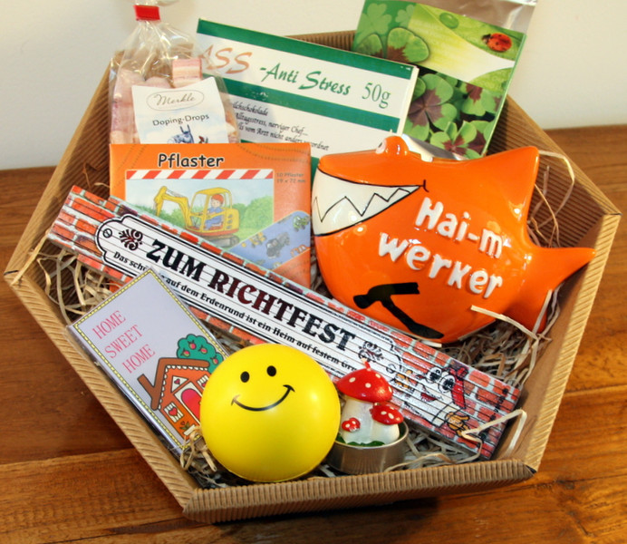 Richtfest Geschenke Mitbringsel
 Weiteres Geschenkkorb Geschenke Richtfest Hausbau ein