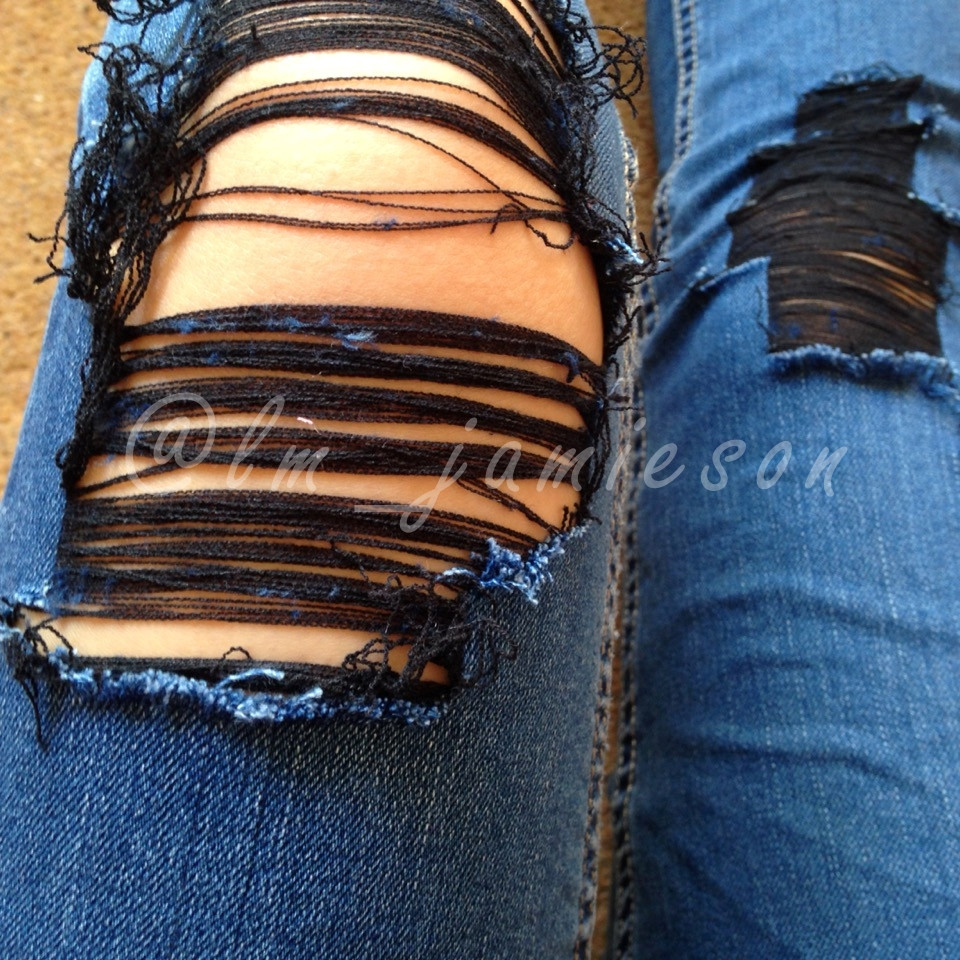 Ripped Jeans Diy
 Lin Marie Jamieson DIY Ripped Jeans