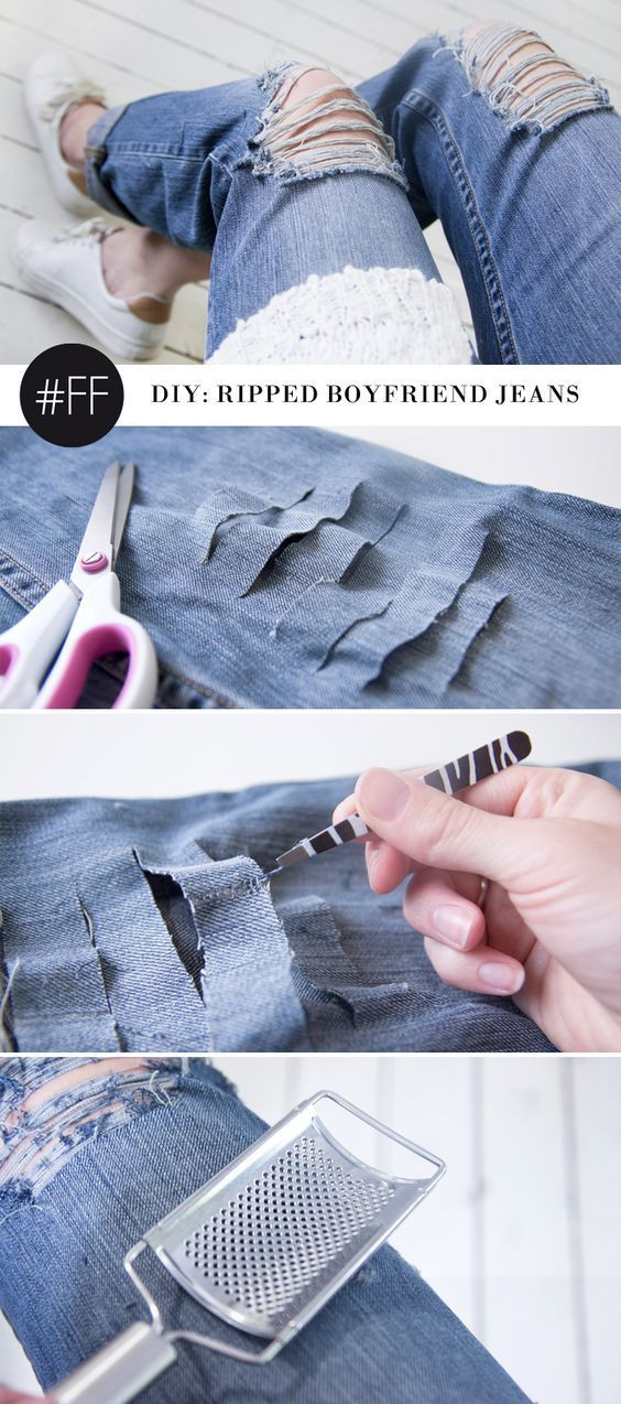 Ripped Jeans Diy
 Best 25 Ripped boyfriend jeans ideas on Pinterest