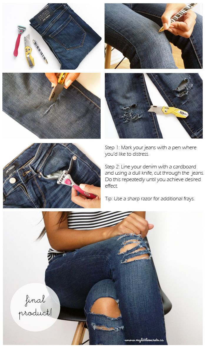 Ripped Jeans Diy
 25 best ideas about Diy ripped jeans on Pinterest