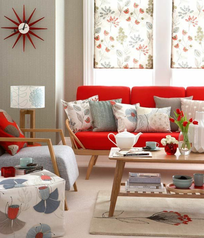 Rotes Sofa
 Rotes Sofa ins Innendesign einbeziehen Inspirierende