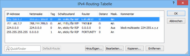 Routing Tabelle
 PPTP Tunnel IPv4 via Lan Router – Portunity Wiki