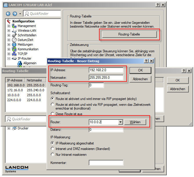 Routing Tabelle
 LAN Support Knowledgebase