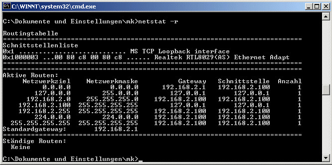 Routing Tabelle
 Informatik Kommunikation in Rechnernetzen Routing