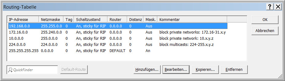 Routing Tabelle
 [SOLVED] Routen zwischen 2 Subnetz Lan 1781A